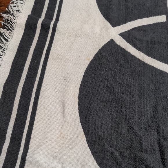 MasterCard Tapestry Blanket White Black Size 42x62 Vintage Big Logo - Picture 6 of 8